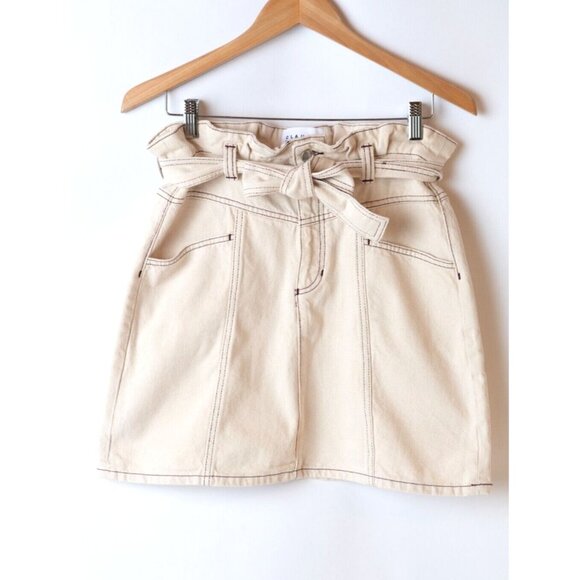 Claudie Pierlot Women's Ivory Jean Skirt Size UK 40/ US 9 Medium Summer Casual - Picture 1 of 8